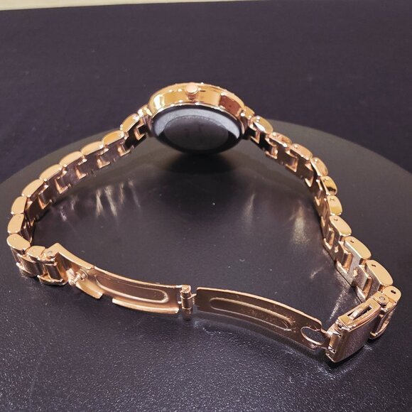 Voulez Vous Rose Gold Pink Crystal Accent Narrow Band Womens Wrist Watch New Bat main image 14
